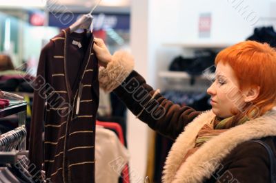 woman in Clothes shop
