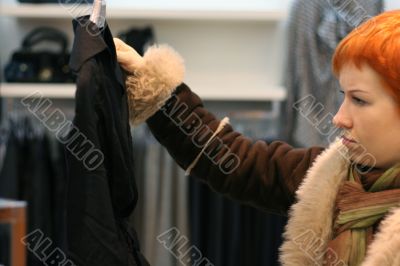 woman in Clothes shop
