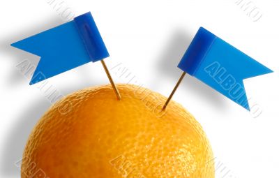 Mandarin and flags