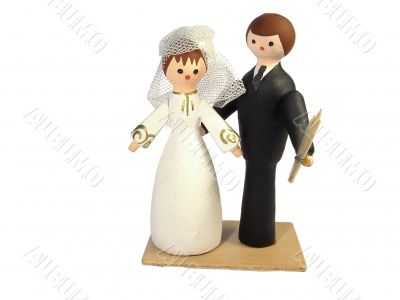 Figures of the bridegroom and the bride