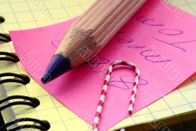 pencil and note