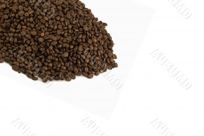 Template with Isolated coffee beans