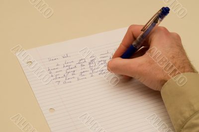 Man Writing a Love Letter