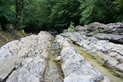 several flows of water