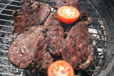 meat on the barbecue