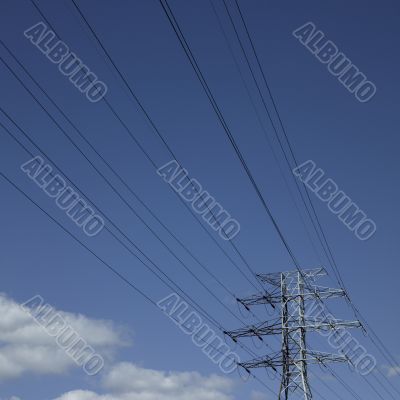 Electric cables in the sky