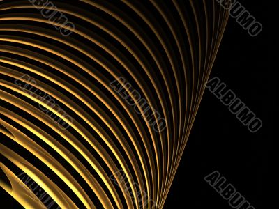 Curving Gold Bands Abstract Background