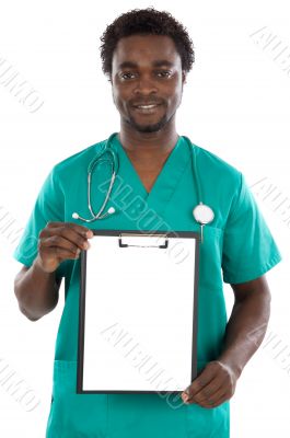Doctor whit clipboard