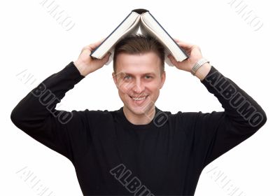man with big book