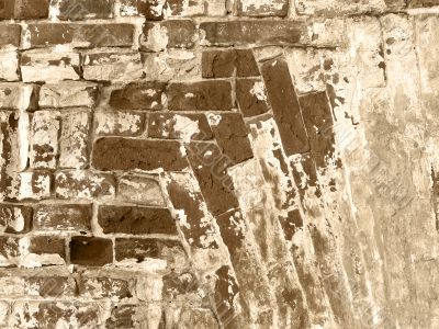 twisted brick wall sepia background