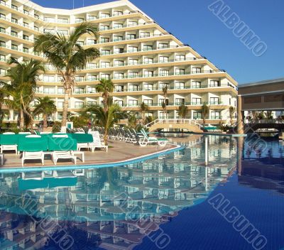 Luxury resort hotel swimming pool