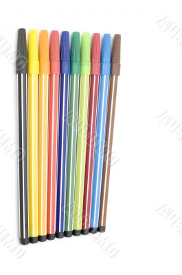 markers on white background