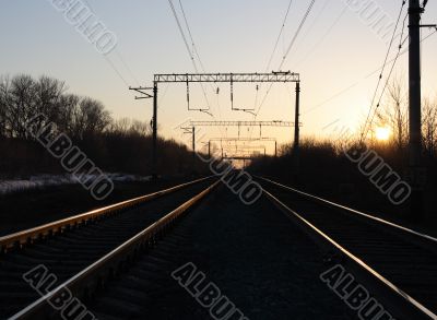Railroad on sunset.