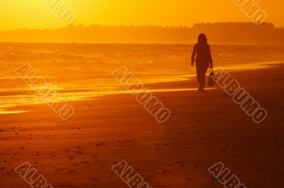 Walking on the beach