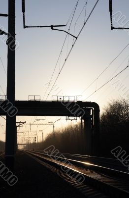 Railroad on sunset.