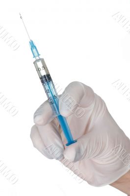 Syringe in hand