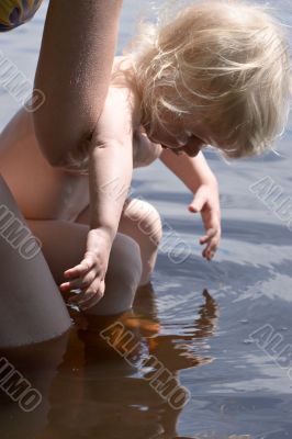 bathing baby