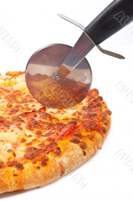 Italian pizza and cutter