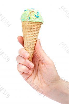 Holding delicious ice cream