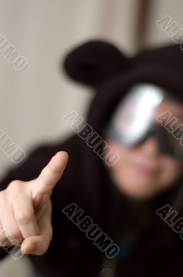 Strange person in galsses