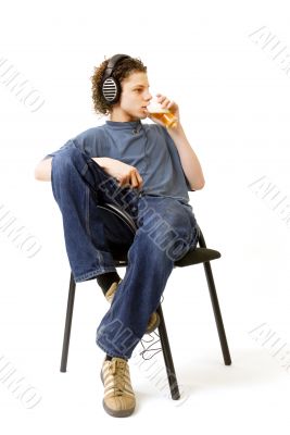 Boy is drinking