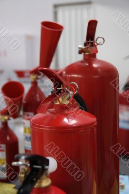 Fire extinguishers.