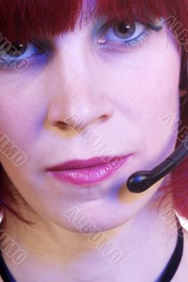 woman with headset