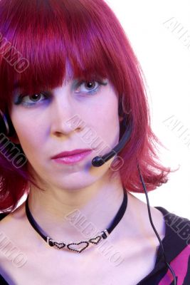 woman with headset