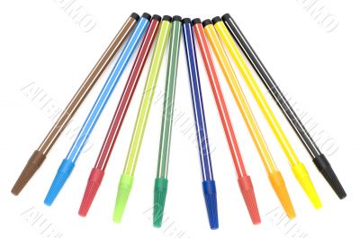 colored soft-tip pen on white