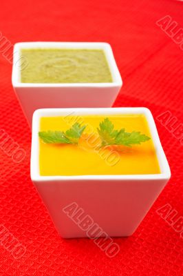 Carrots puree with parsley and spinach