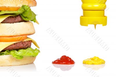 Pouring mustard