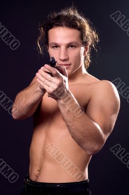man and gun