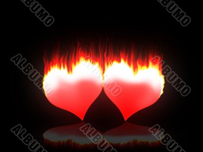 Flaming hearts