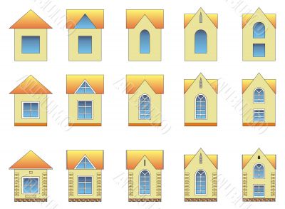 Set of different style house images