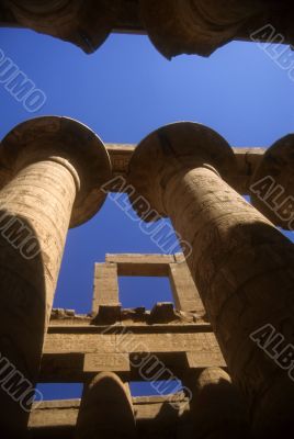 Colossal columns with hieroglyphics