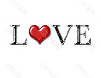 Elegant Metallic Love Letters on White