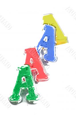 Close-up of letters. Great details !