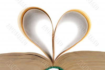 heart shaped leaves of the open book