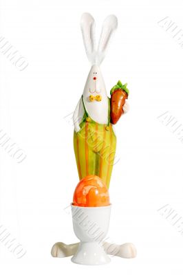 Easter bunny with carot and egg