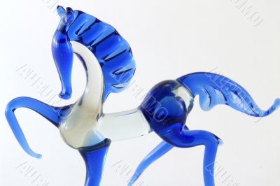Blue glass horse