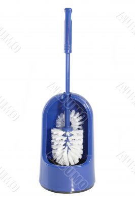 Blue toilet brush
