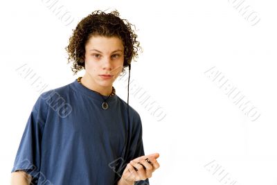 Boy listening to music