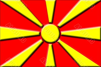 Embossed Macedonian flag