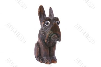 Wooden old toy dog.