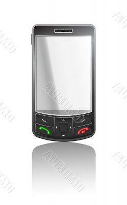 Vector realistic illustration of a black PDA