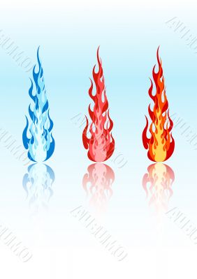 Vector colored flames