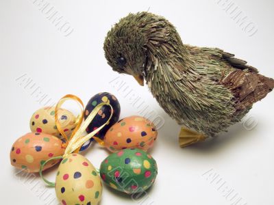 Easter eggs with duck