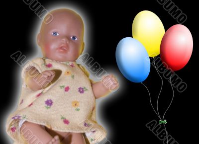 Baby and balloons