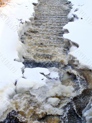 Stream through snow