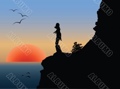 Vector romantic sunset